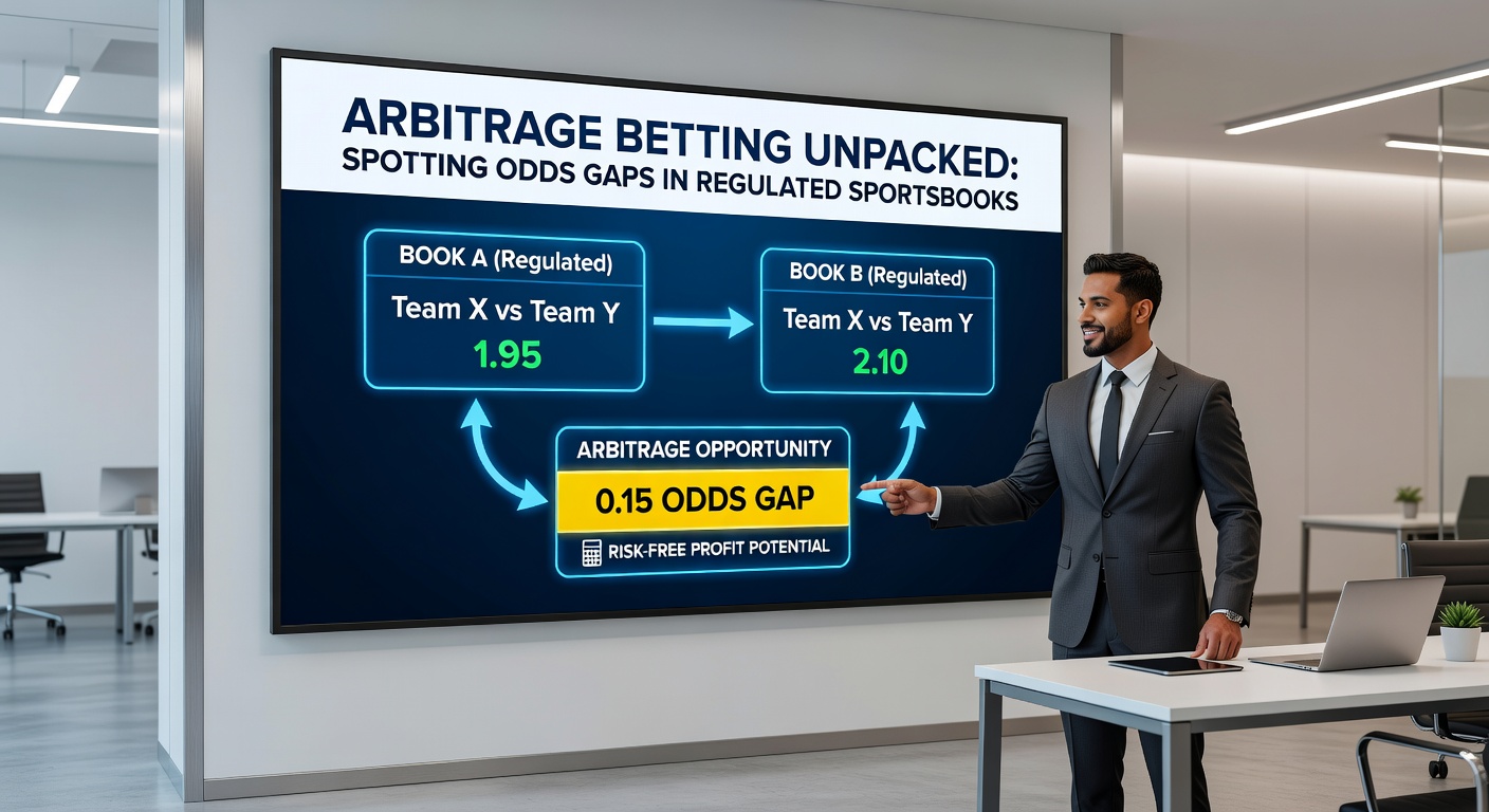 Grafiek met arbitragekans berekening, tonen procentuele winst bij odds vergelijking over meerdere bookmakers
