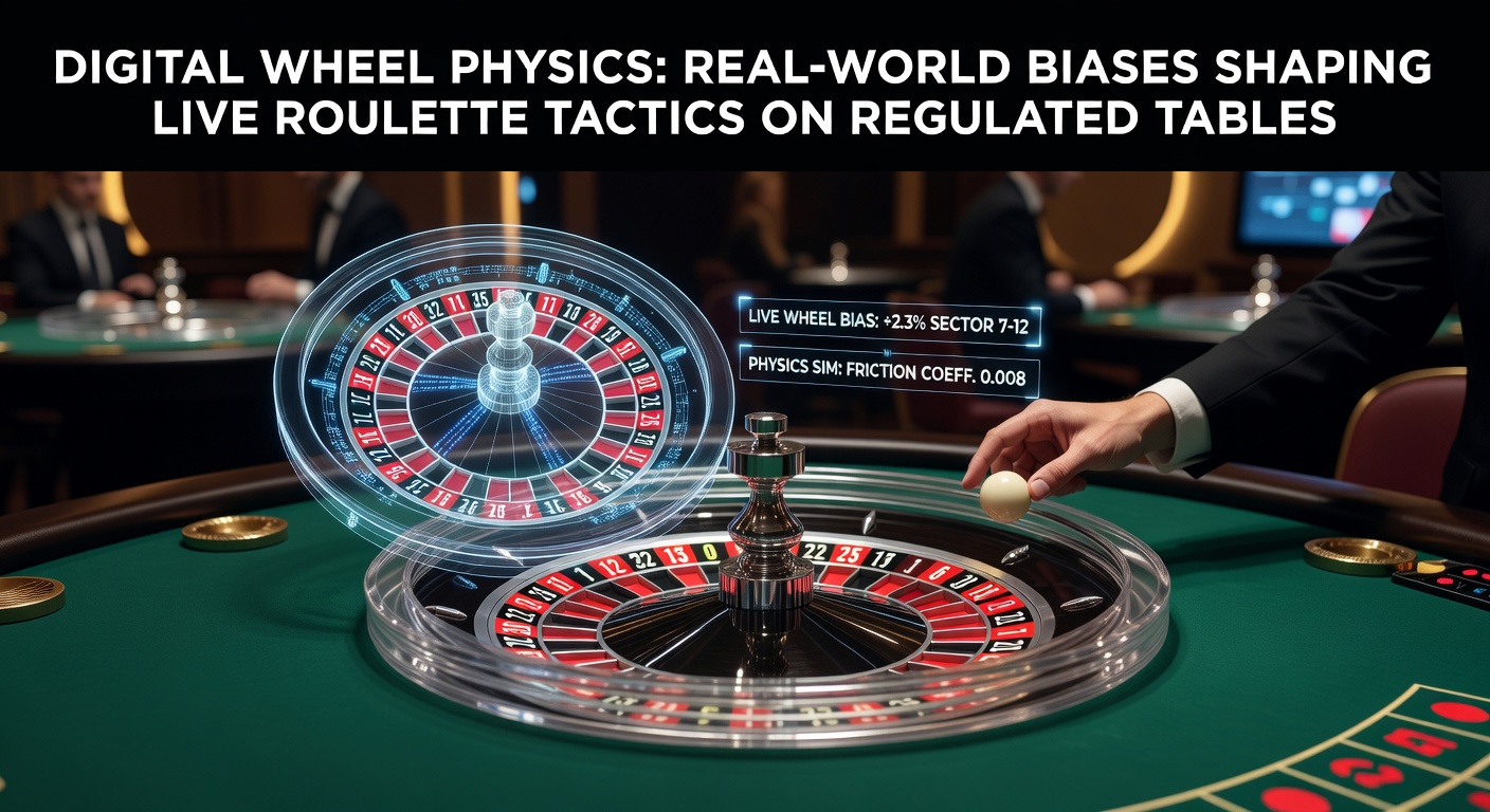 Close-up van een fysiek roulettewiel met zichtbare slijtagepatronen die biases onthullen in een live casino setting