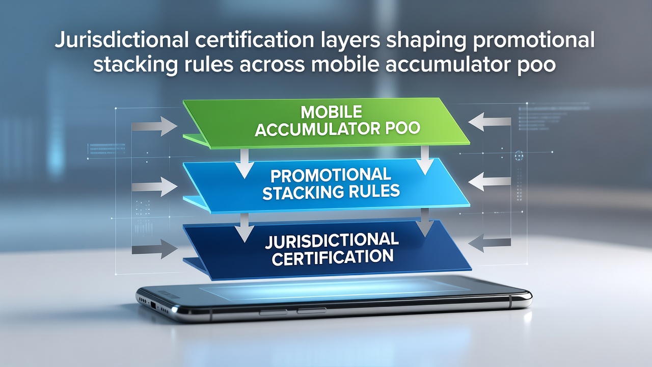 Diagram van mobiele interfaces met gecertificeerde stapelregels voor accumulator pools en reel progressives
