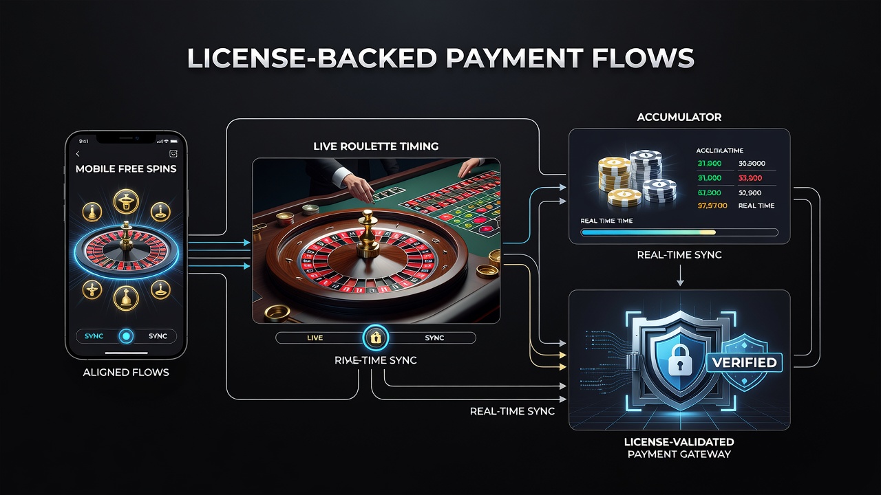 Accumulator dashboard op mobiel met live roulette en spin timing