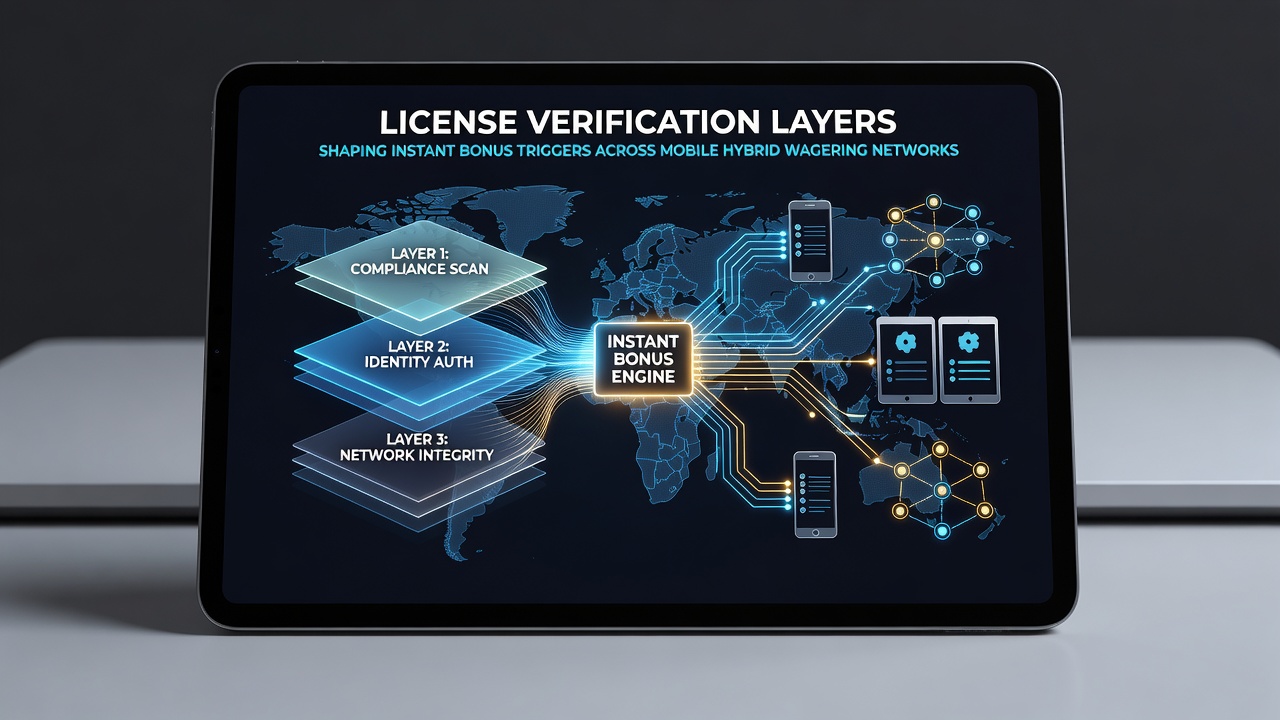 Mobiele interface die verificatielagen en bonus triggers weergeeft tijdens hybride weddenschapsactiviteiten