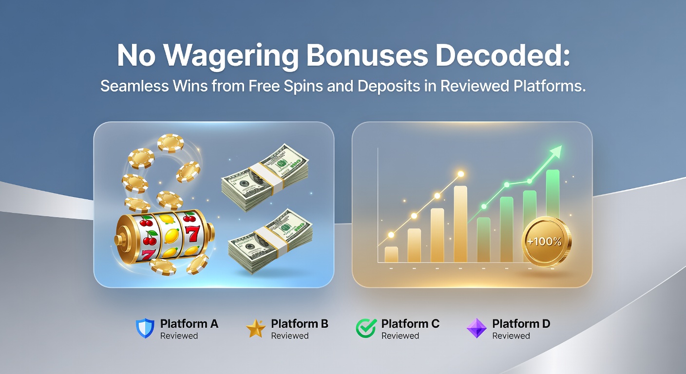 Grafiek met voorbeelden van stortingsbonussen zonder wagering eisen op een overzicht van beoordeelde online casino platforms