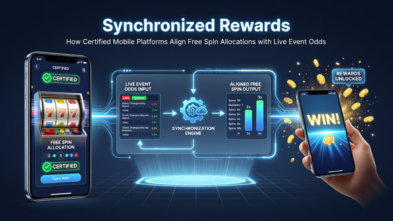 Mobiele interface met realtime synchronisatie van spins en live evenementen via beveiligde kanalen