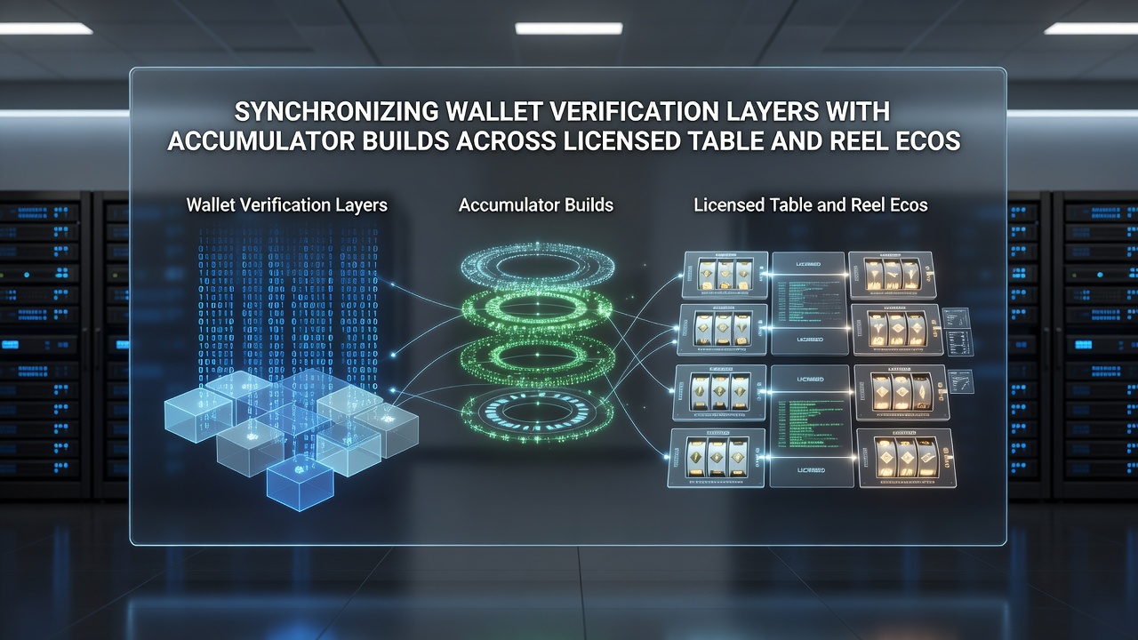 Diagram van accumulator builds die worden gesynchroniseerd met portemonnee-verificatie in mobiele en desktop casino-omgevingen