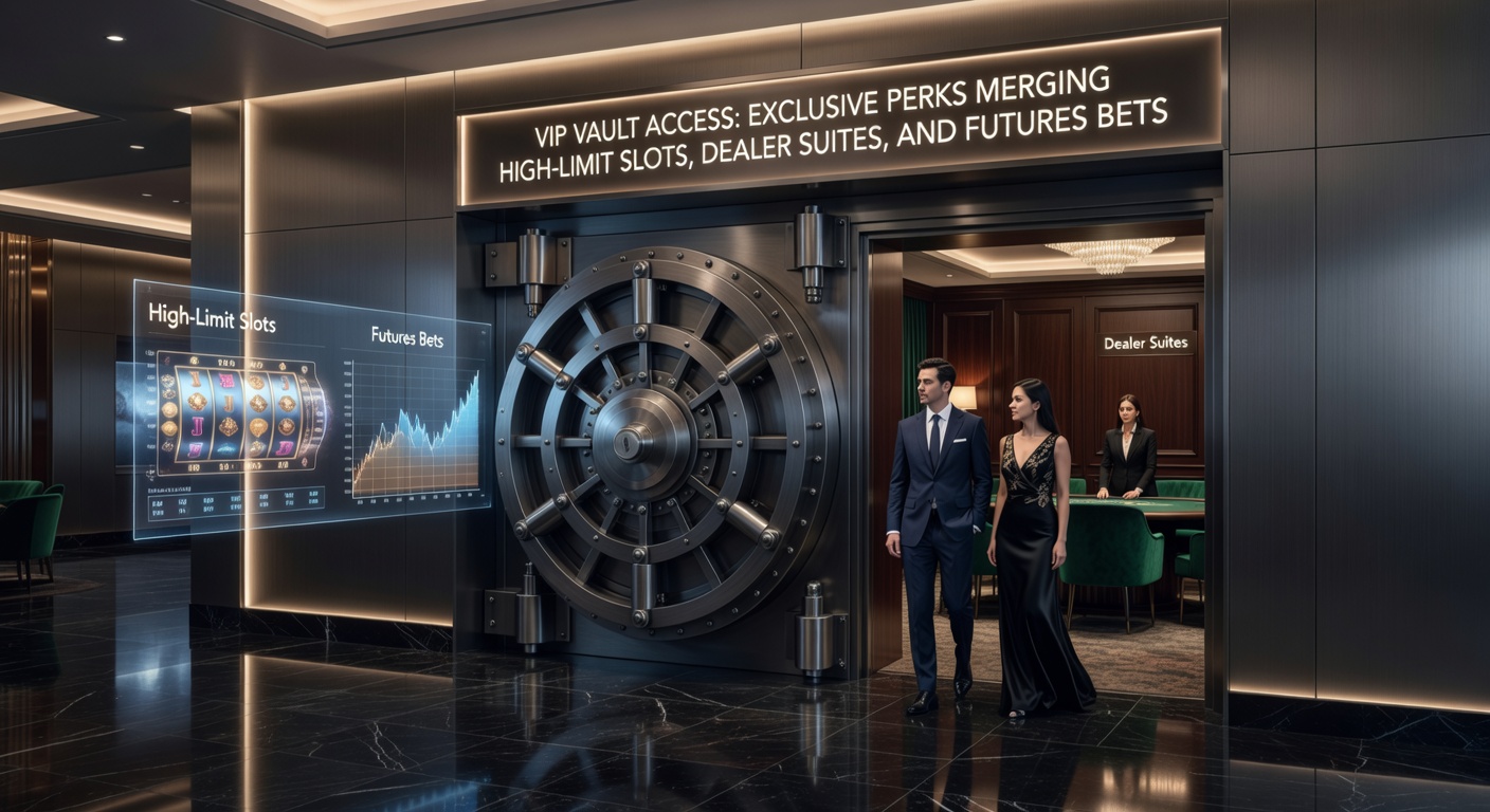 Luxe VIP kluis met high-limit slots, elegante dealer suites en futures betting interfaces die naadloos samensmelten in een exclusieve gokomgeving