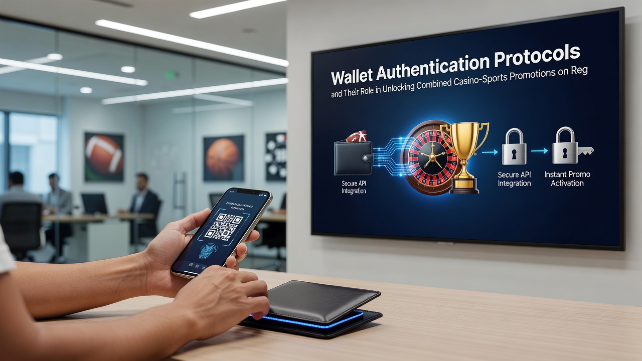 Weergave van mobiele app interface met wallet authenticatie en gecombineerde casino sport bonus activering